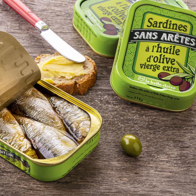 Sardines sans aretes a l huile d olive 4 boites de 115g