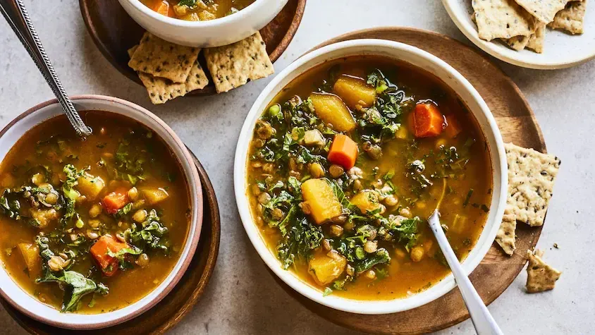 Soupe à la Courge et lentilles du Gâtinais